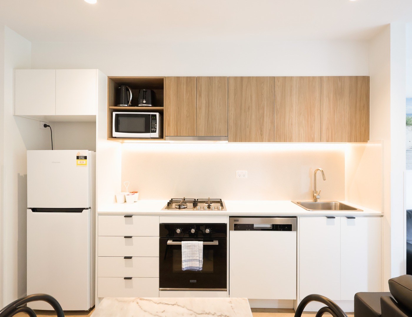 Unedited raw capture of a Melbourne apartment kitchen